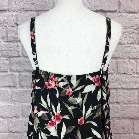 Bobeau Size XL Black Floral Print Lace Trim Slip Dress NWT - Picture 7 of 9
